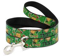 Buckle Down "I Cœur TMNT/Classique Tortues et Pizza Vert Pet Leash, 6 '-1/5,1 cm