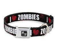 Buckle Down I Heart Zombies Noir/Blanc/Rouge Splatter Collier de Chien en Forme d'os, Large/15-66 cm