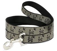 Buckle Down "Jack Sparrow de Drapeau icônes Gris Pet Leash, 4 '-1.5 "