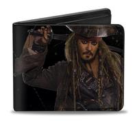 Buckle-Down Jack Sparrow Vivid Sword Pose + Logo Pirate/tête de Mort Accessoire de Voyage - Portefeuille Bi-Fold Multicolore Taille Standard