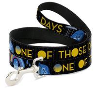 Buckle Down "Joy Poses/Pluie Un de Ces Jours Noir/Gris/Bleu/Jaune Pet Leash, 6 'x 3,8 cm