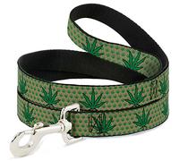 Buckle-Down Karlie Marijuana Laisse pour Chien Marron Clair/Vert