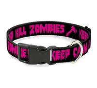 Buckle Down Keep Calm and Kill Zombies Collier Noir/Rose Clip en Plastique, 2,5 cm X 11-43,2 cm/Medium