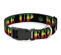Buckle Down Keep Calm and Smoke Noir/Rasta Collier de Clip en Plastique, 1/5,1 cm X 9-38,1 cm/L