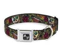 Buckle Down la Mort Avant Dishonour Plan d'olive Collier de Chien en Forme d'os, Large Petite/13-45,7 cm