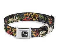 Buckle Down la Mort ou Gloire Gris Collier de Chien en Forme d'os, Large Large/18-81,3 cm