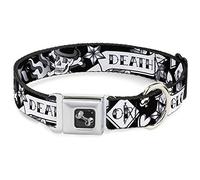 Buckle Down la Mort ou Gloire Noir/Blanc Collier de Chien en Forme d'os, Large Medium/16-58,4 cm