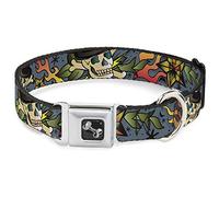 Buckle Down la Mort ou Gloire Plan Gris Collier de Chien en Forme d'os, Large Petite/13-45,7 cm
