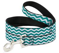 Buckle-Down Laisse à Chevrons pour Chien - Blanc Sarcelle - 6 Pieds de Long - Largeur : 0,5"