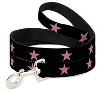 Buckle-Down Laisse pour Animal de Compagnie - Étoile Noir/Rose