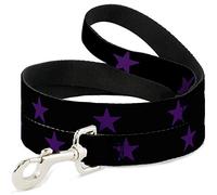 Buckle-Down Laisse pour Animal de Compagnie - Étoile Noir/Violet
