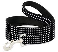 Buckle-Down Laisse pour Animal de Compagnie - Micro Pois Noir/Blanc