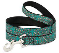Buckle-Down Laisse pour Animal de Compagnie - Motif léopard - Turquoise/Rose