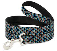 Buckle-Down Laisse pour Animal de Compagnie - Pois empilés Noir/Bleu/Sauge/Marron
