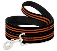 Buckle-Down Laisse pour Animal de Compagnie - Rayures Noir/Orange