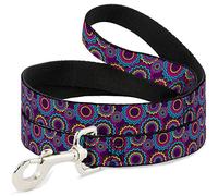 Buckle-Down Laisse pour Animal Domestique - Anneaux dentelés - Violet/Bleu/Jaune