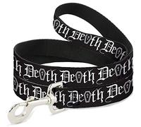 Buckle-Down Laisse pour Animal Domestique - Death avec Cercueil Old English Noir/Blanc