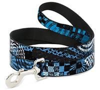 Buckle Down Laisse pour Animal Domestique - Grunge Chaos Bleu - 6 mètres de Long - 3,8 cm de Large