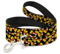 Buckle-Down Laisse pour Animal Domestique, Laisse pour Chien, maïs sucré, dispersé, Noir, Jaune, Orange, Blanc, 1,8 m de Long, 2,5 cm de Large