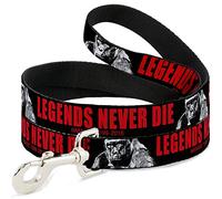 Buckle-Down Laisse pour Animal Domestique - Legends Never Die Harambe 1999-2016 - Noir/Gris/Rouge