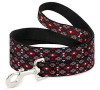Buckle-Down Laisse pour Animal Domestique - Mini Navajo Noir/Gris/Rouge/Blanc