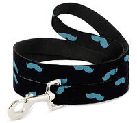 Buckle-Down Laisse pour Animal Domestique - Moustaches dispersées Noir/Turquoise