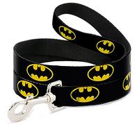 Buckle-Down Laisse pour Chien Batman Shield Noir/Jaune 1,8 m de Long 3,8 cm de Large