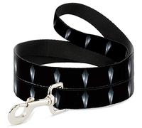Buckle-Down Laisse pour chien Black Panther Tooth Collier noir argenté 1,8 m de long 2,5 cm de large