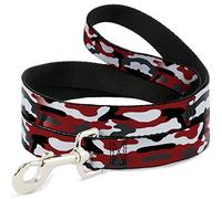 Buckle-Down Laisse pour Chien Camouflage Rouge Noir Gris Blanc 1,2 m de Long 3,8 cm de Large