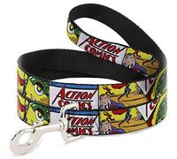 Buckle-Down Laisse pour Chien Classique Action Comics numéro 1 Housse Superman Voiture de Levage Disponible en différentes Longueurs et largeurs pour Chiens et Chats de Petite, Moyenne et Grande