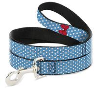 Buckle-Down Laisse pour Chien Minnie Mouse avec nœud Bleu Noir Blanc Rouge 1,2 m de Long 1,3 cm de Large