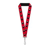 Buckle-Down Lanière-1.0-Silhouette Minnie Mouse Rouge/Noir/Pois Chaîne de clé, Multicolore, Taille Unique Mixte