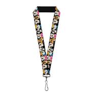 Buckle-Down Lanière - 2,5 cm - Personnages Disney Classiques Noirs Chaîne de clé, Multicolore, Taille Unique Femme