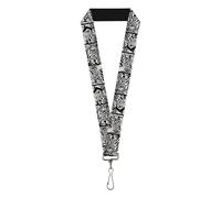 Buckle-Down Lanyard, Catwoman Huntress Hush Battle Scene and Comic Panels Gris/Noir, 55,9 cm de long x 2,5 cm de large
