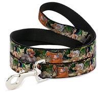 Buckle Down "Le Livre de la Jungle I Wanna Be Like You Matrice de Points de 4 Scène Pet Leash, 6 'x 3,8 cm