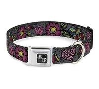 Buckle Down Love Kills Plan Gris Collier de Chien en Forme d'os, Medium/11-43,2 cm