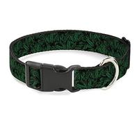 Buckle Down Marijuana Feuilles empilées Noir/Vert Clip en Plastique Collier, 3,8 cm X 16-58,4 cm/Medium