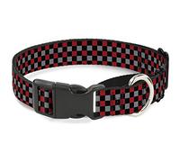 Buckle Down Mgc-w31387-m Mini Checker Noir/Gris/3 Rouge Martingale Collier de Chien, Medium