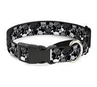 Buckle Down Mgc-w33913-wl Multi Top crânes empilés Noir/Gris/Blanc Martingale Collier de Chien, Grande