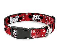 Buckle Down Mickey et Minnie Hugs & Kisses Poses Reds/Plastique Blanc Clip Collier