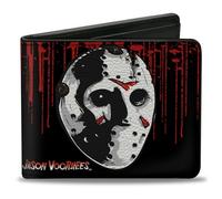 Buckle Down Mixte Adulte Wallet Jason Voorhees Jason Mask4 + Friday The 13th Blood SP Portefeuille à 2 Plis, Multicolore, Taille Unique