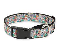 Buckle Down "Nick 90 de rembobinage 8-Character Mash Up Collage Blanc Martingale Collier de Chien, 3,8 cm X 13-45,7 cm/Petite