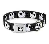 Buckle-Down Nightmare Before Christmas Jack Expressions Collier pour chien avec boucle Gris 2,5 cm Compatible avec tour de cou de 22,9 à 38,1 cm Multicolore