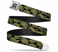 Buckle-Down, Noir/jaune fluo, X-Large - 1.5" Wide - 32-52" Long