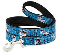 Buckle Down "Olaf Cœur Raindrop Sketch Blues/Noir Pet Leash, 6 'x 1/5,1 cm