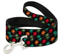 Buckle Down "Palmiers Noir/Multi Couleur Pet Leash, 6 'x 1/5,1 cm