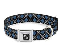 Buckle Down Pc-w30101-nl Argyle Noir/Gris/Turquoise Plastique Clip Collier
