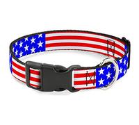 Buckle Down Pc-w30174-wm Plastique Clip Collier, 3,8 cm Wide-Fits 16-58,4 cm Neck-Medium, Americana