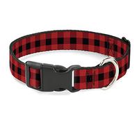 Buckle Down Pc-w30230-wm Buffalo Plaid Noir/Rouge Plastique Pince à col, Large Medium/16-58,4 cm