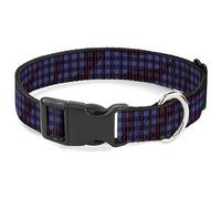 Buckle Down Pc-w30273-wm Buffalo Plaid Abstract Blanc/Noir/Turquoise Collier de Clip en Plastique, Large Medium/16-58,4 cm